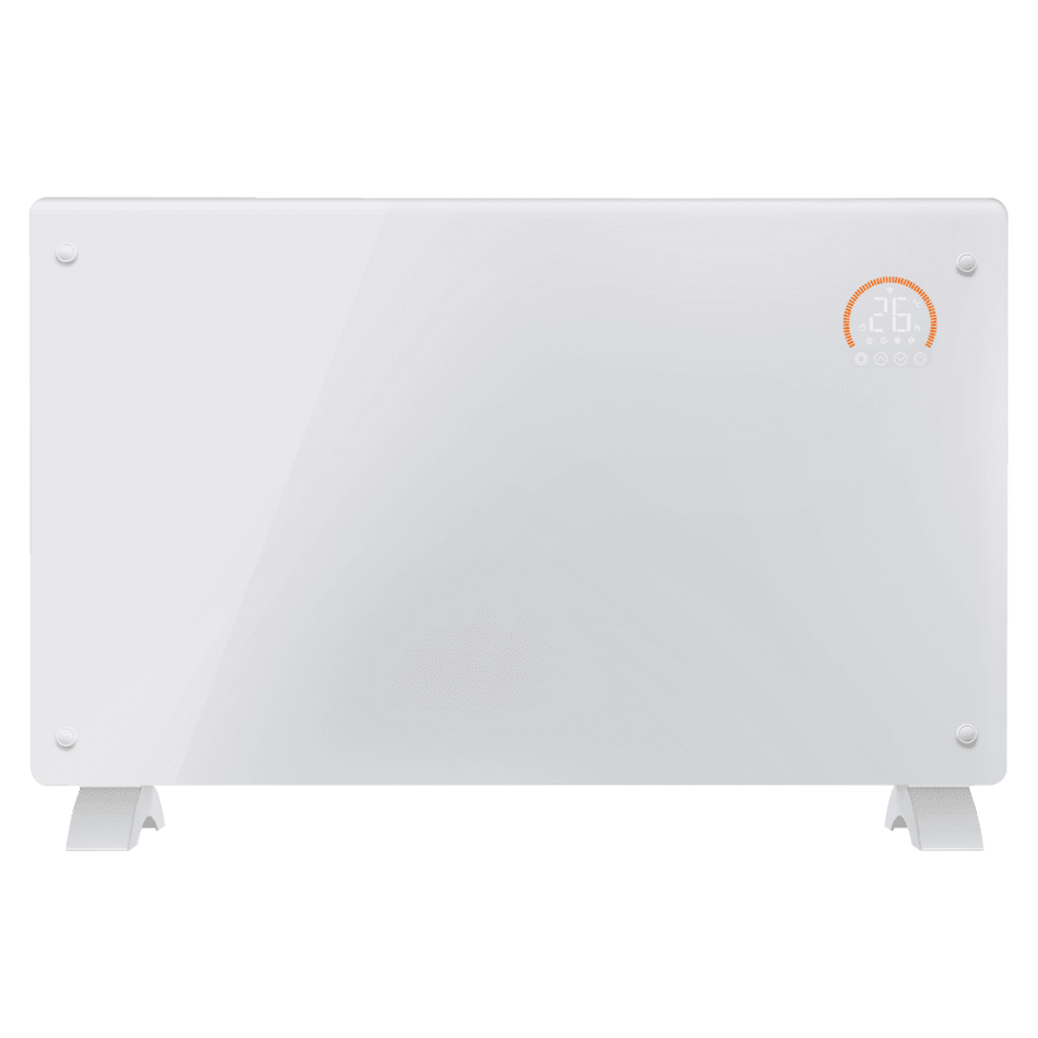 Baridi Electric Glass Panel Heater, 2000W, Thermostat Controlled 24Hr 7 Day Timer, Wi-Fi Enabled, Remote Control, White Model No- DH140