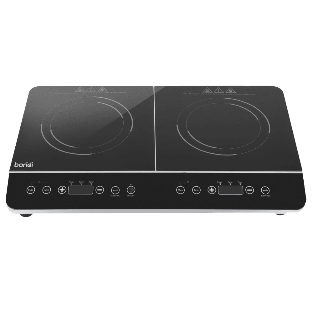 Baridi Portable Induction Hob with 2 Cooking Zones 60 x 36 x 6.5cm - Black Model No- DH146