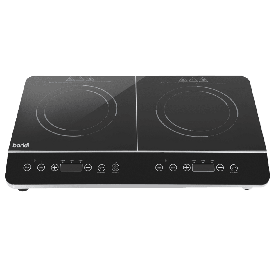 Baridi Portable Induction Hob with 2 Cooking Zones 60 x 36 x 6.5cm - Black Model No- DH146