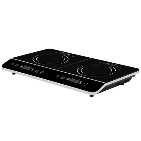 Baridi Portable Induction Hob with 2 Cooking Zones 60 x 36 x 6.5cm - Black Model No- DH146