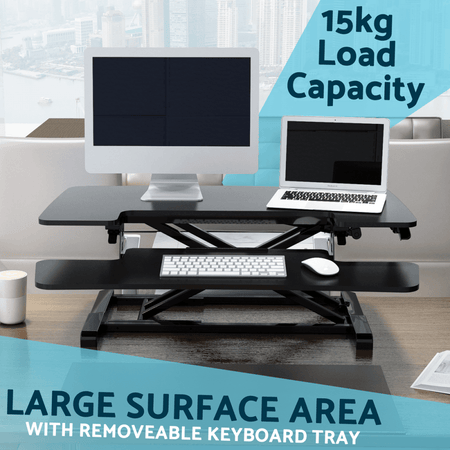 Dellonda 89cm Adjustable-Height Standing Desk Riser 15kg Capacity Model No- DH15