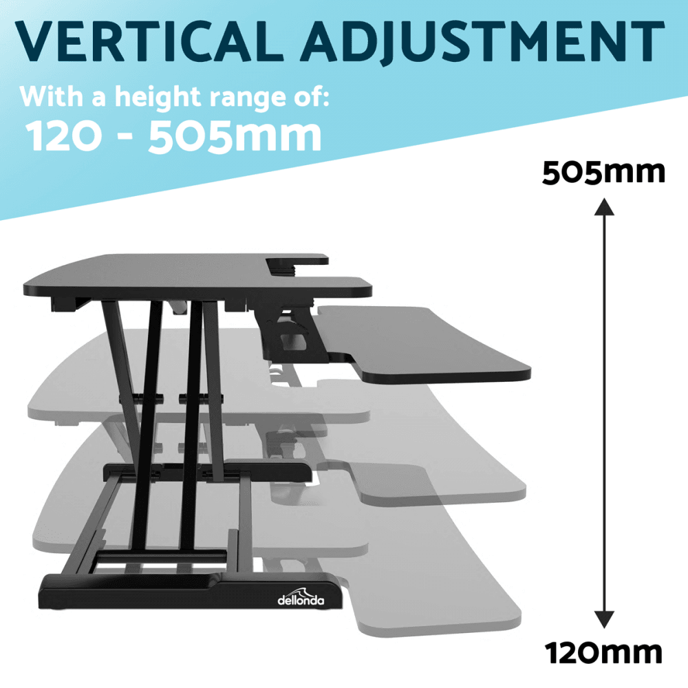 Dellonda 89cm Adjustable-Height Standing Desk Riser 15kg Capacity Model No- DH15