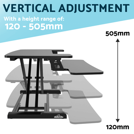 Dellonda 89cm Adjustable-Height Standing Desk Riser 15kg Capacity Model No- DH15