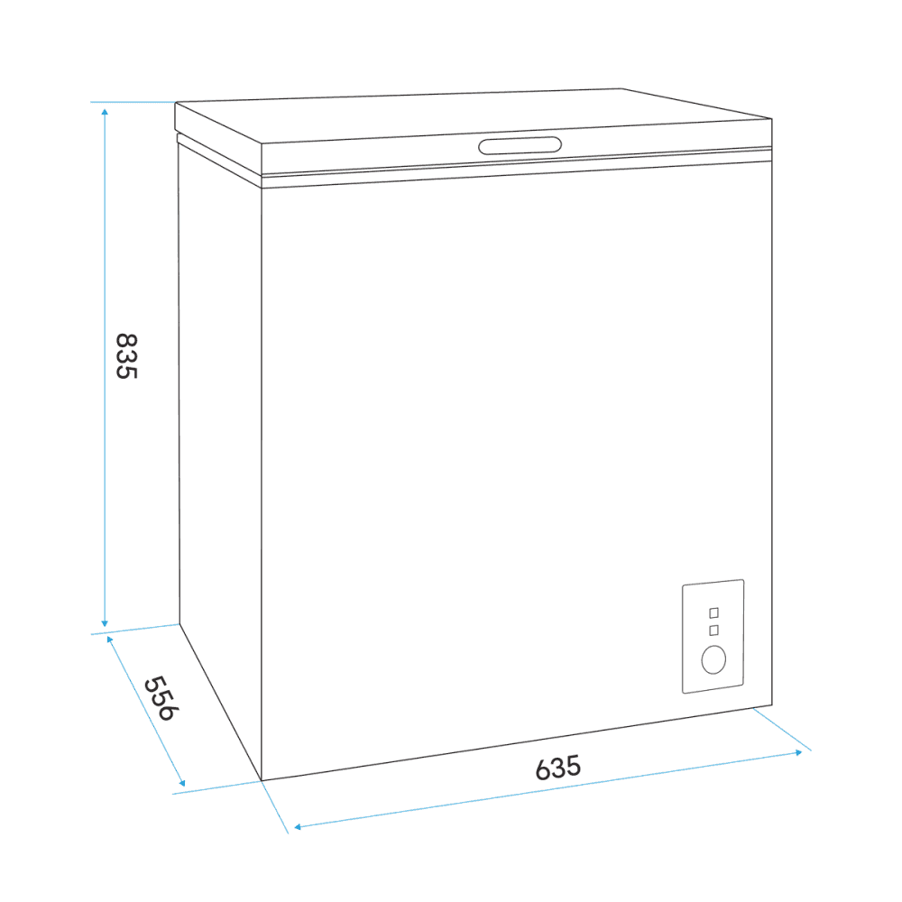 Baridi Freestanding Chest Freezer 142L Capacity - Black Model No- DH152