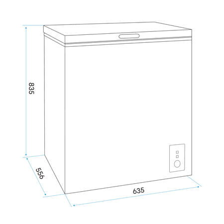 Baridi Freestanding Chest Freezer 142L Capacity - Black Model No- DH152