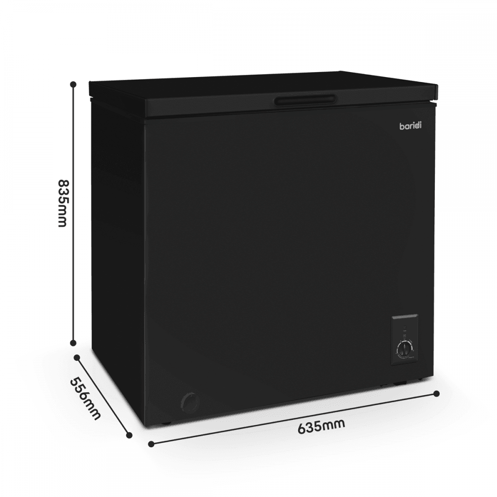 Baridi Freestanding Chest Freezer 142L Capacity - Black Model No- DH152