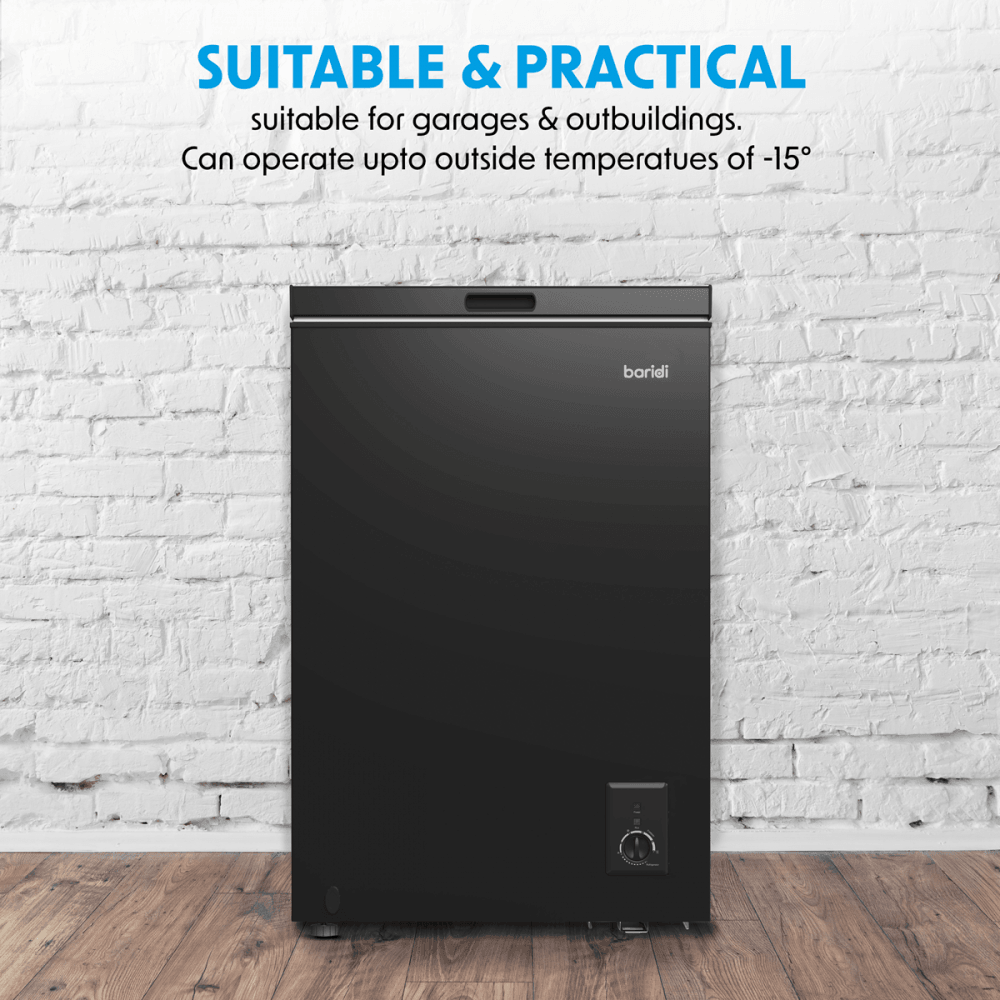 Baridi Freestanding Chest Freezer 99L Capacity - Black Model No- DH153