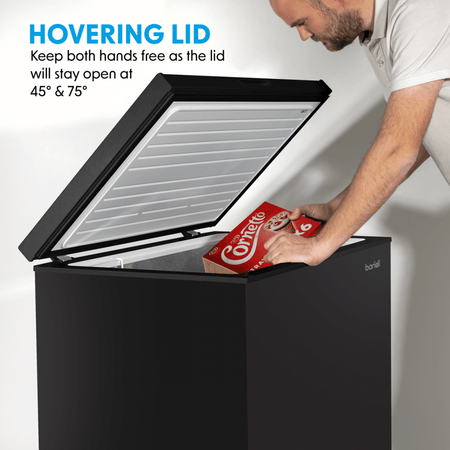Baridi Freestanding Chest Freezer 99L Capacity - Black Model No- DH153