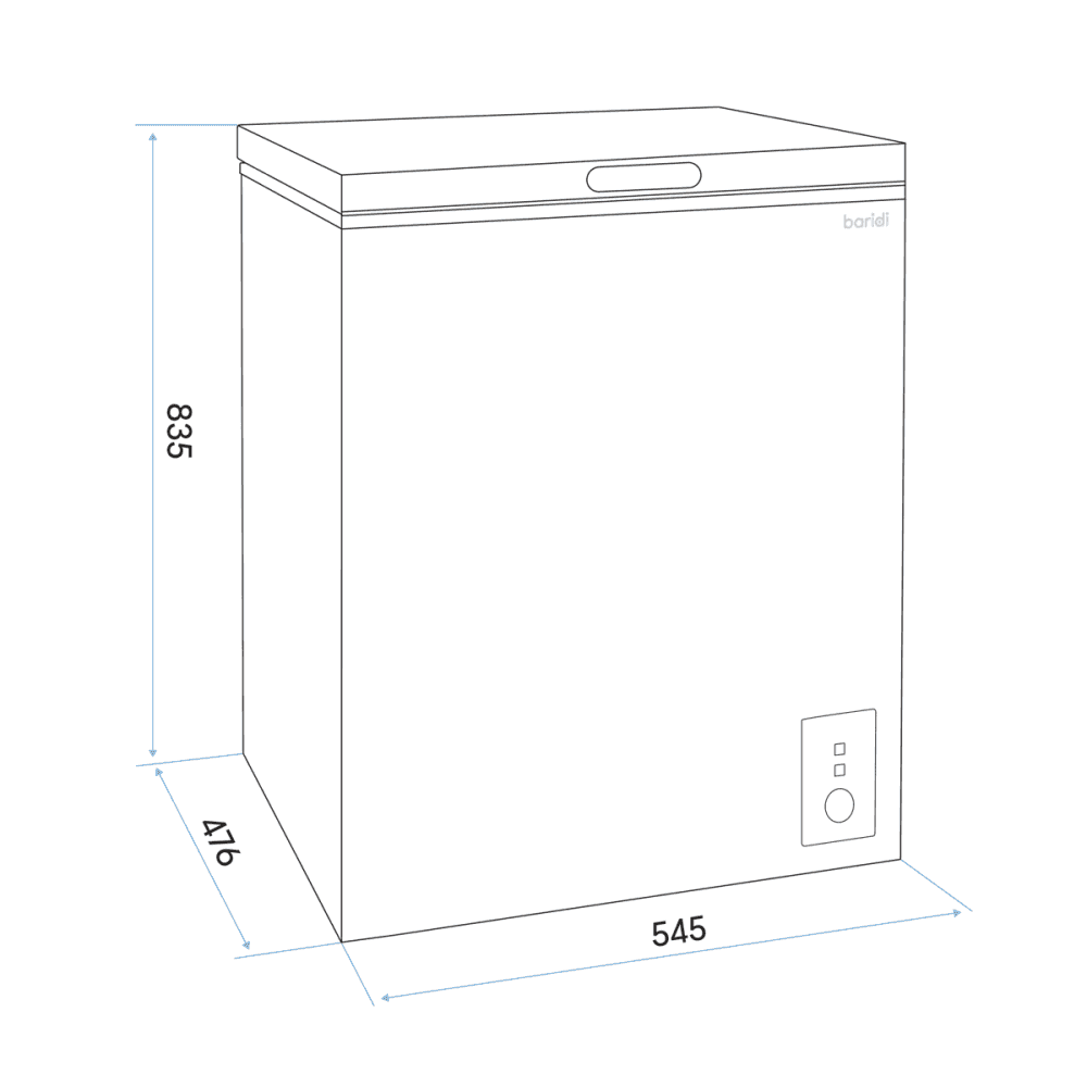 Baridi Freestanding Chest Freezer 99L Capacity - Black Model No- DH153