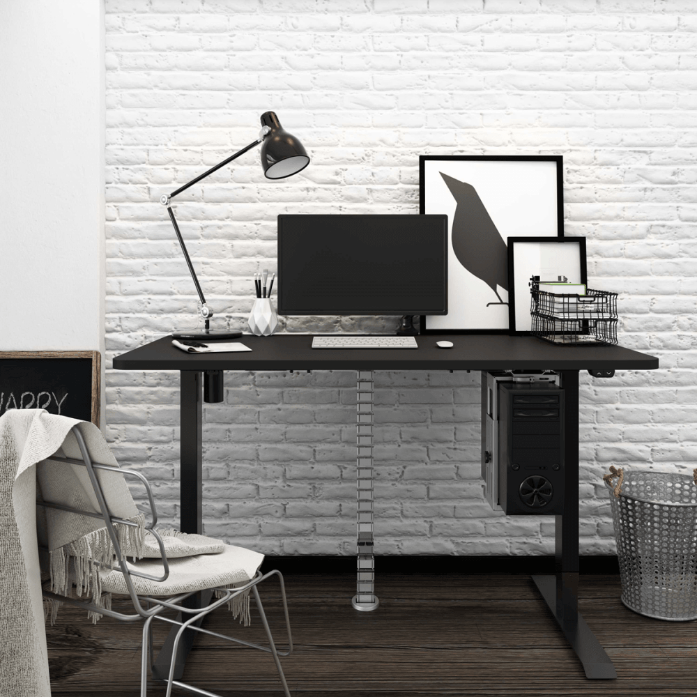 Dellonda Single Motor Ultra-Quiet Adjustable-Height Desk Frame 70kg Capacity - Black Model No- DH17