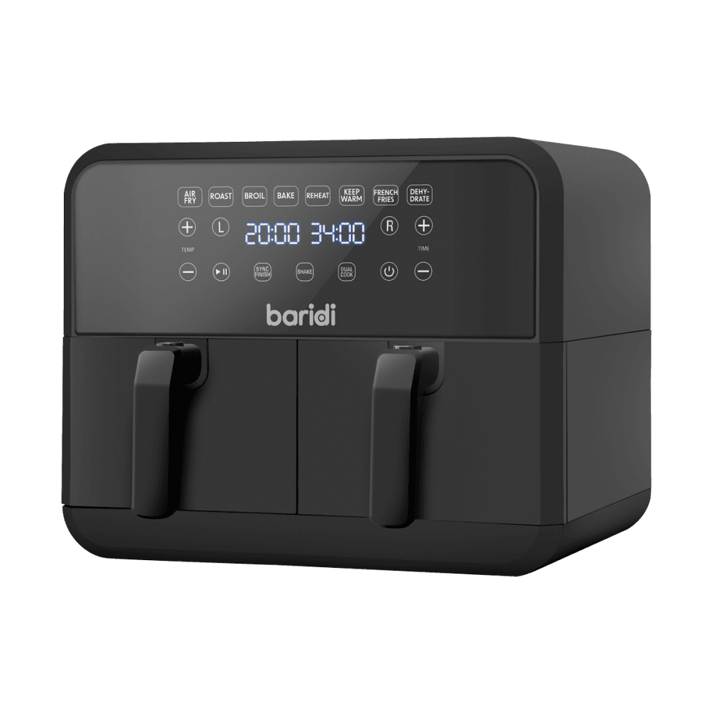 Baridi Dual Zone Air Fryer with 8 Preset Functions 8L Capacity Model No- DH172