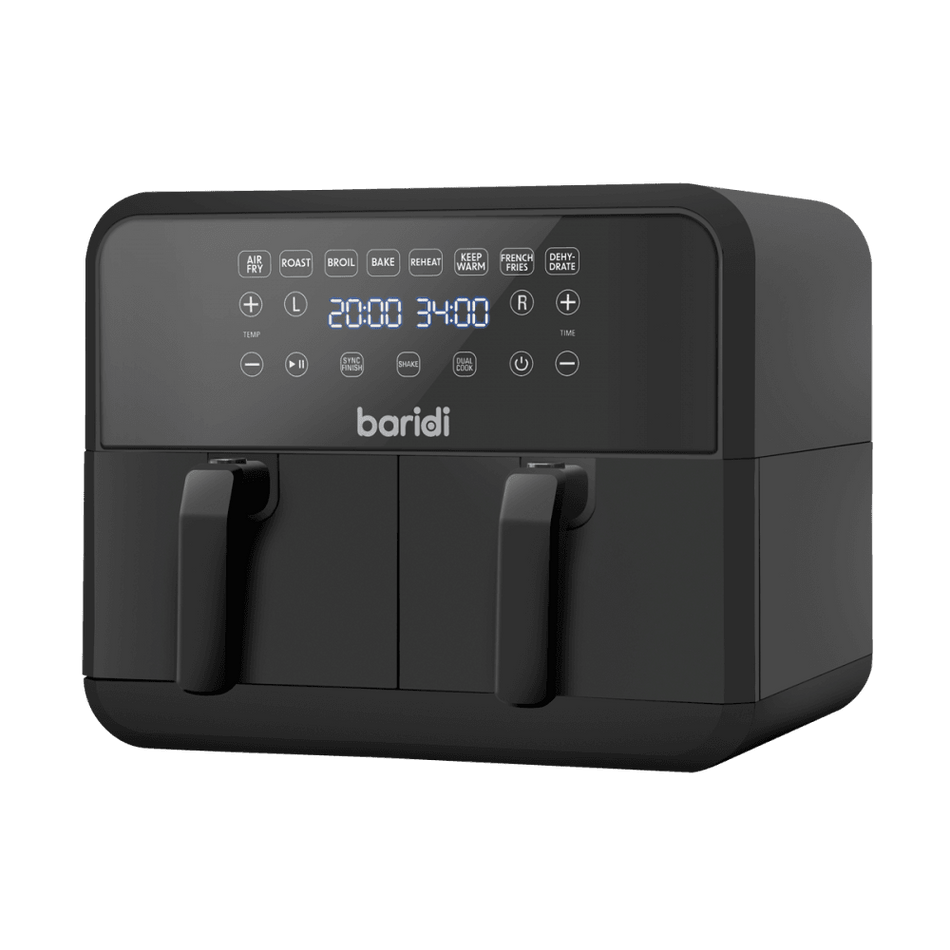 Baridi Dual Zone Air Fryer with 8 Preset Functions 8L Capacity Model No- DH172