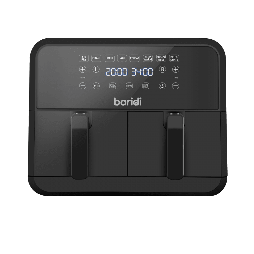 Baridi Dual Zone Air Fryer with 8 Preset Functions 8L Capacity Model No- DH172