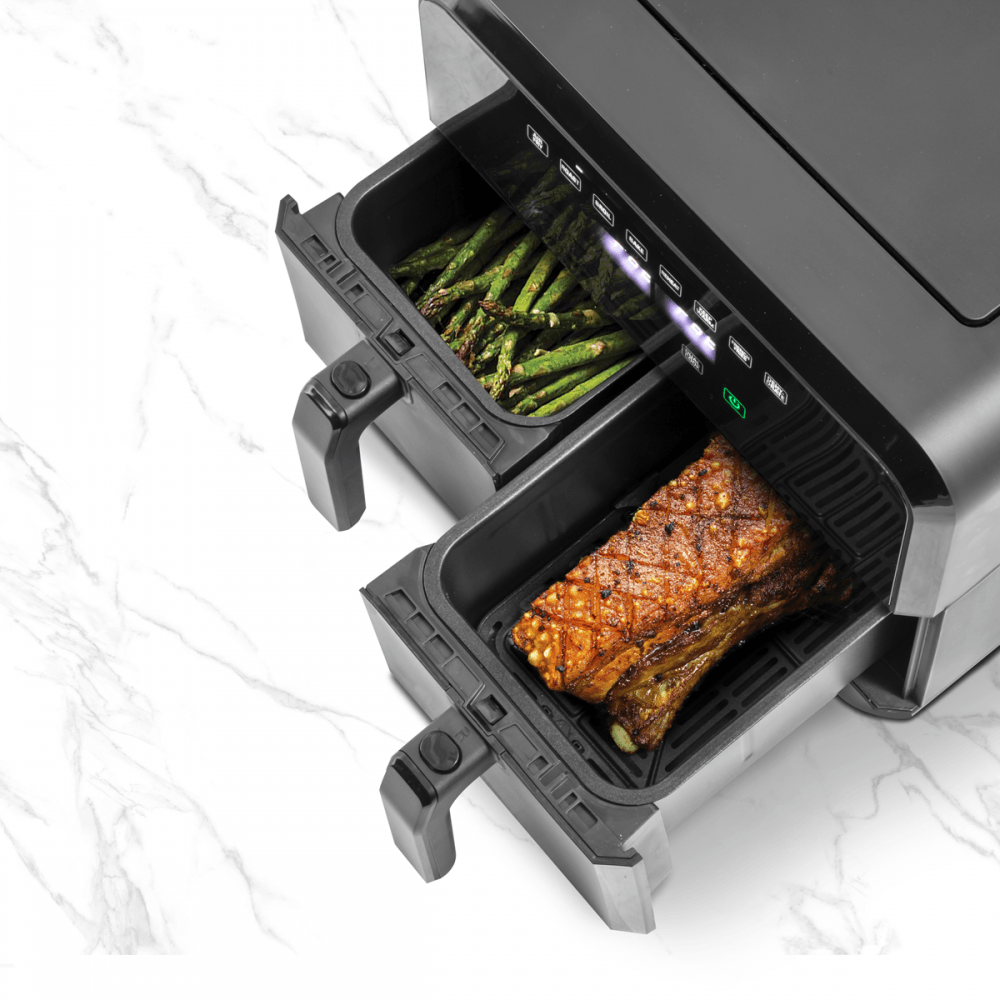 Baridi Dual Zone Air Fryer with 8 Preset Functions 8L Capacity Model No- DH172