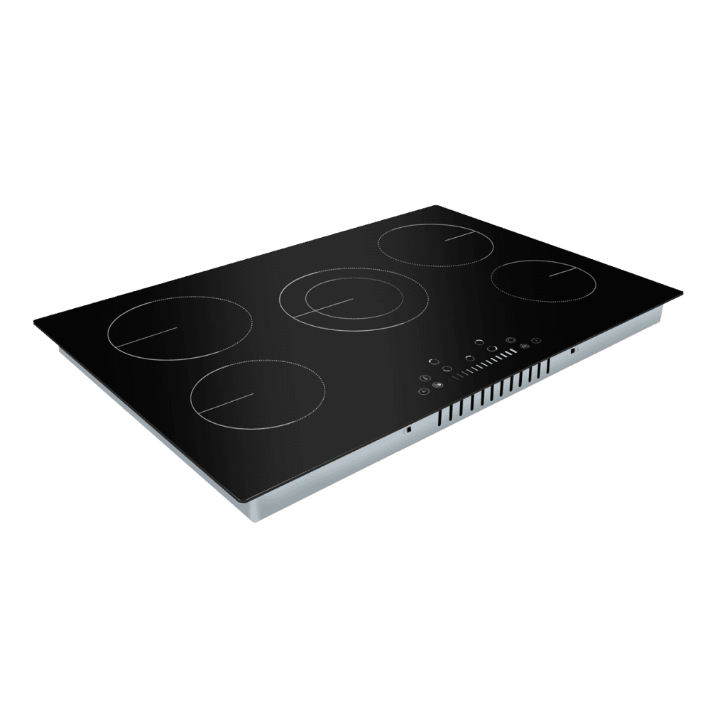 Baridi Integrated Ceramic Hob with 5 Cooking Zones 77cm - Black Glass Model No- DH175