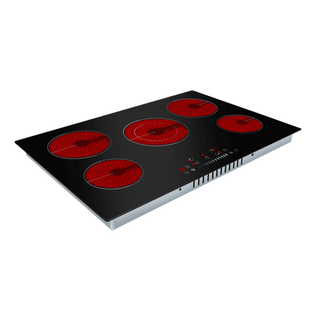 Baridi Integrated Ceramic Hob with 5 Cooking Zones 77cm - Black Glass Model No- DH175