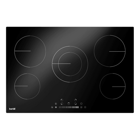 Baridi Integrated Ceramic Hob with 5 Cooking Zones 77cm - Black Glass Model No- DH175