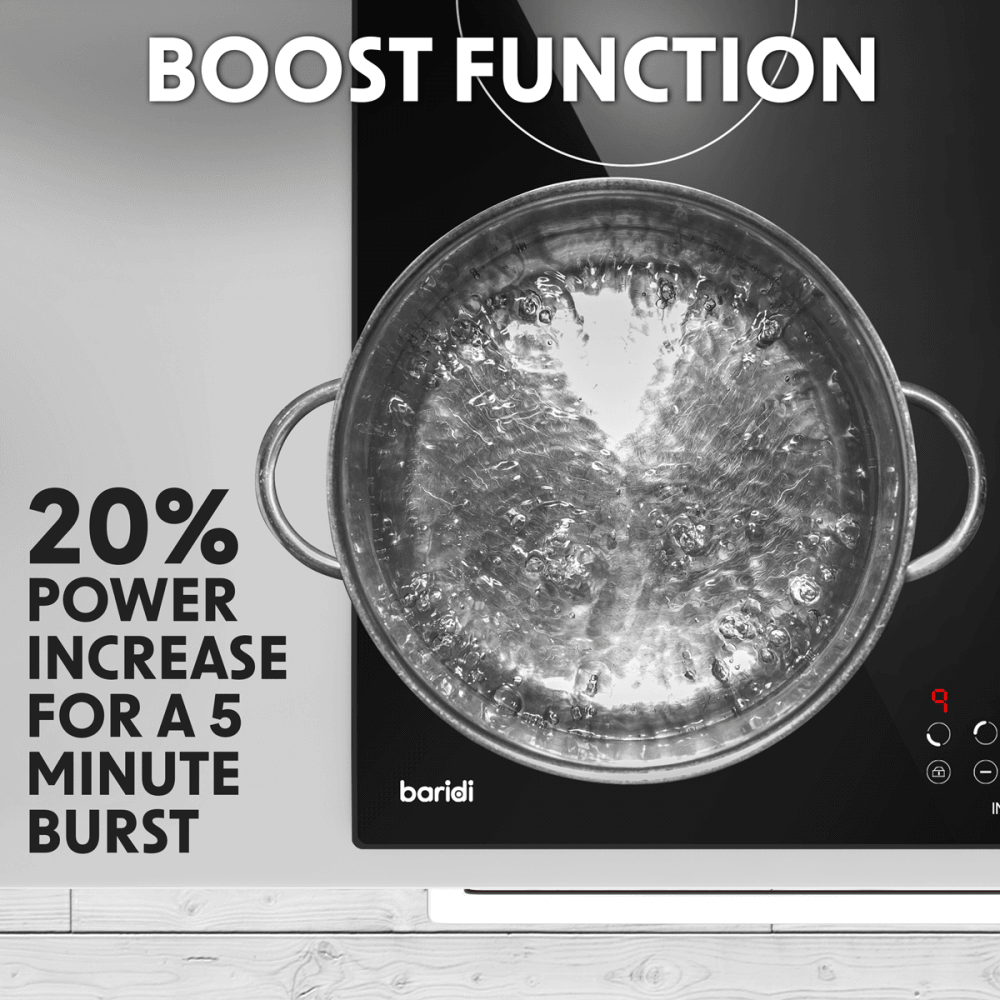 Baridi Integrated Induction Hob with 4 Cooking Zones 60cm 6800W Output Model No- DH176