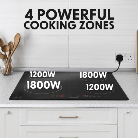 Baridi Integrated Induction Hob with 4 Cooking Zones 60cm 2800W Output Model No- DH177