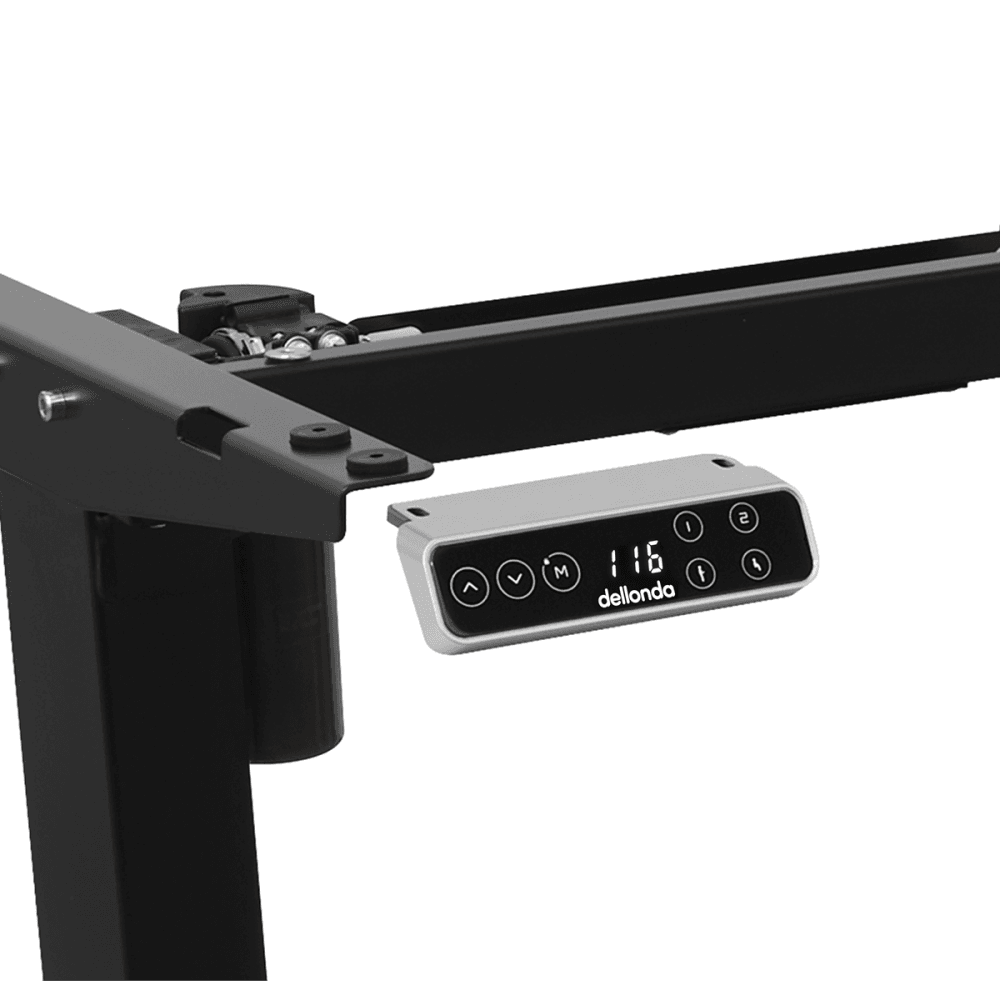 Dellonda Single Motor Ultra-Quiet Adjustable-Height Desk Frame with Digital Control Panel 70kg Capacity - Black Model No- DH18