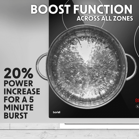 Baridi Integrated Induction Hob with 5 Cooking Zones 90cm 9300W Output Model No- DH180