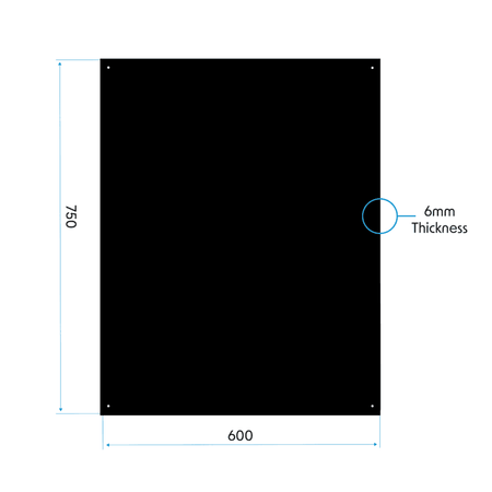 Baridi Splashback for Cooker Hoods 60 x 75cm - Black Model No- DH194