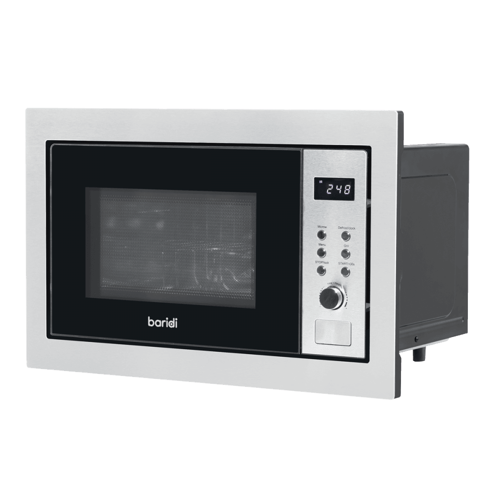 Baridi Integrated Microwave Oven with Grill 25L Capacity 900W - Stainless Steel Model No- DH197