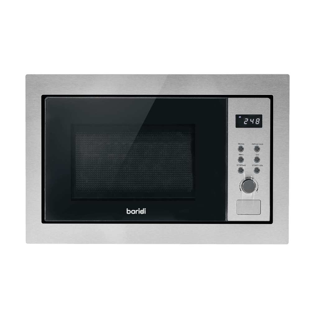 Baridi Integrated Microwave Oven with Grill 25L Capacity 900W - Stainless Steel Model No- DH197