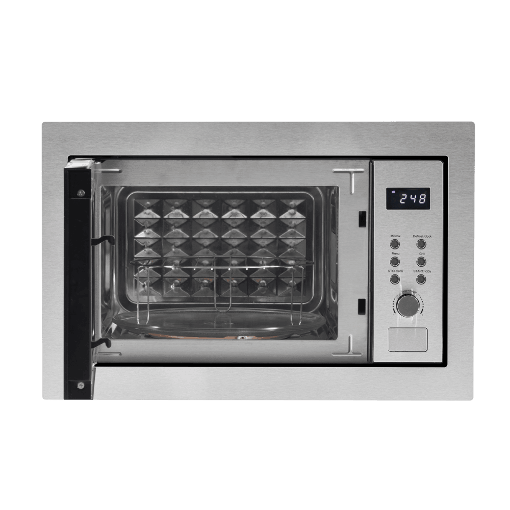 Baridi Integrated Microwave Oven with Grill 25L Capacity 900W - Stainless Steel Model No- DH197