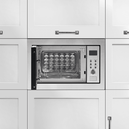Baridi Integrated Microwave Oven with Grill 25L Capacity 900W - Stainless Steel Model No- DH197