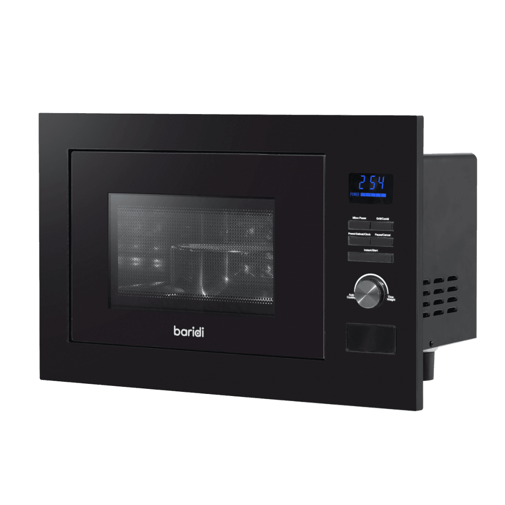 Baridi Integrated Microwave Oven with Grill 25L Capacity 900W - Black Model No- DH198