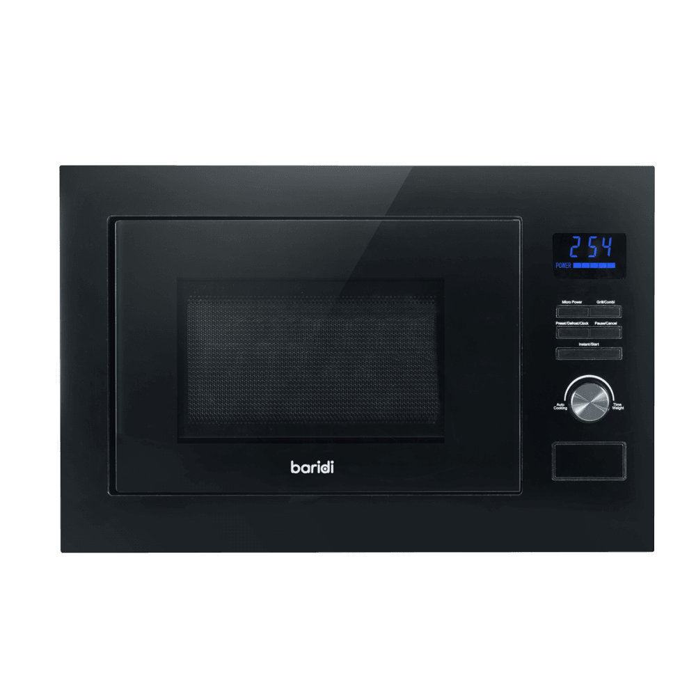 Baridi Integrated Microwave Oven with Grill 25L Capacity 900W - Black Model No- DH198