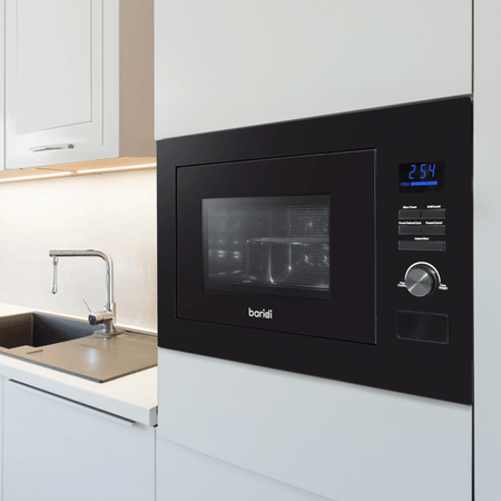 Baridi Integrated Microwave Oven with Grill 25L Capacity 900W - Black Model No- DH198