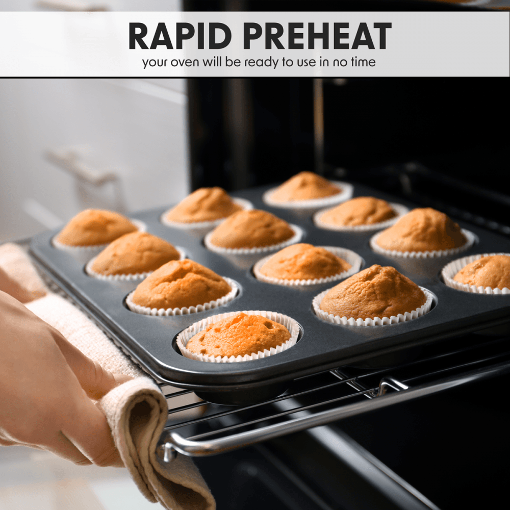 Baridi Integrated Fan-Assisted Electric Oven 60cm 72L Capacity - Black Model No- DH199