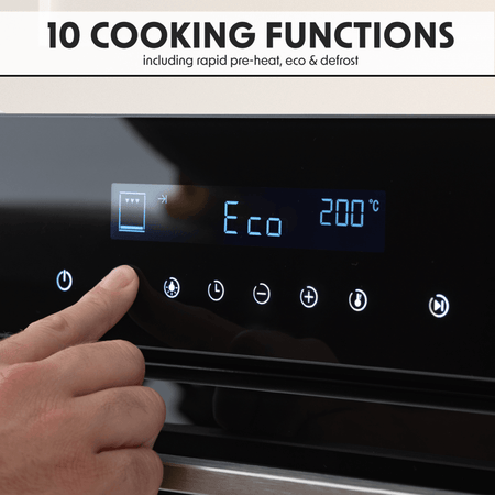 Baridi Integrated Fan-Assisted Electric Oven 60cm 72L Capacity - Black Model No- DH199