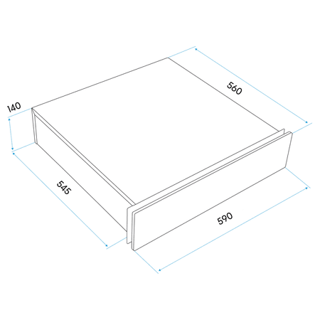 Baridi Integrated Warming Drawer 60cm - Black/Stainless Steel Model No- DH202