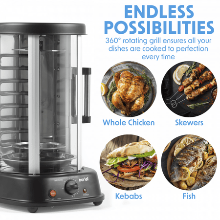 Baridi Vertical 360 Rotisserie Smokeless Grill 21L Capacity Model No- DH216