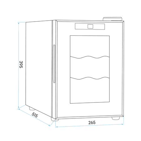 Baridi 6 Bottle Tabletop Wine Fridge & Cooler Model No- DH217