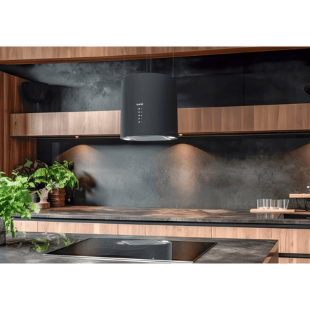 Baridi Round Island Cooker Hood 35cm - Black Model No- DH219
