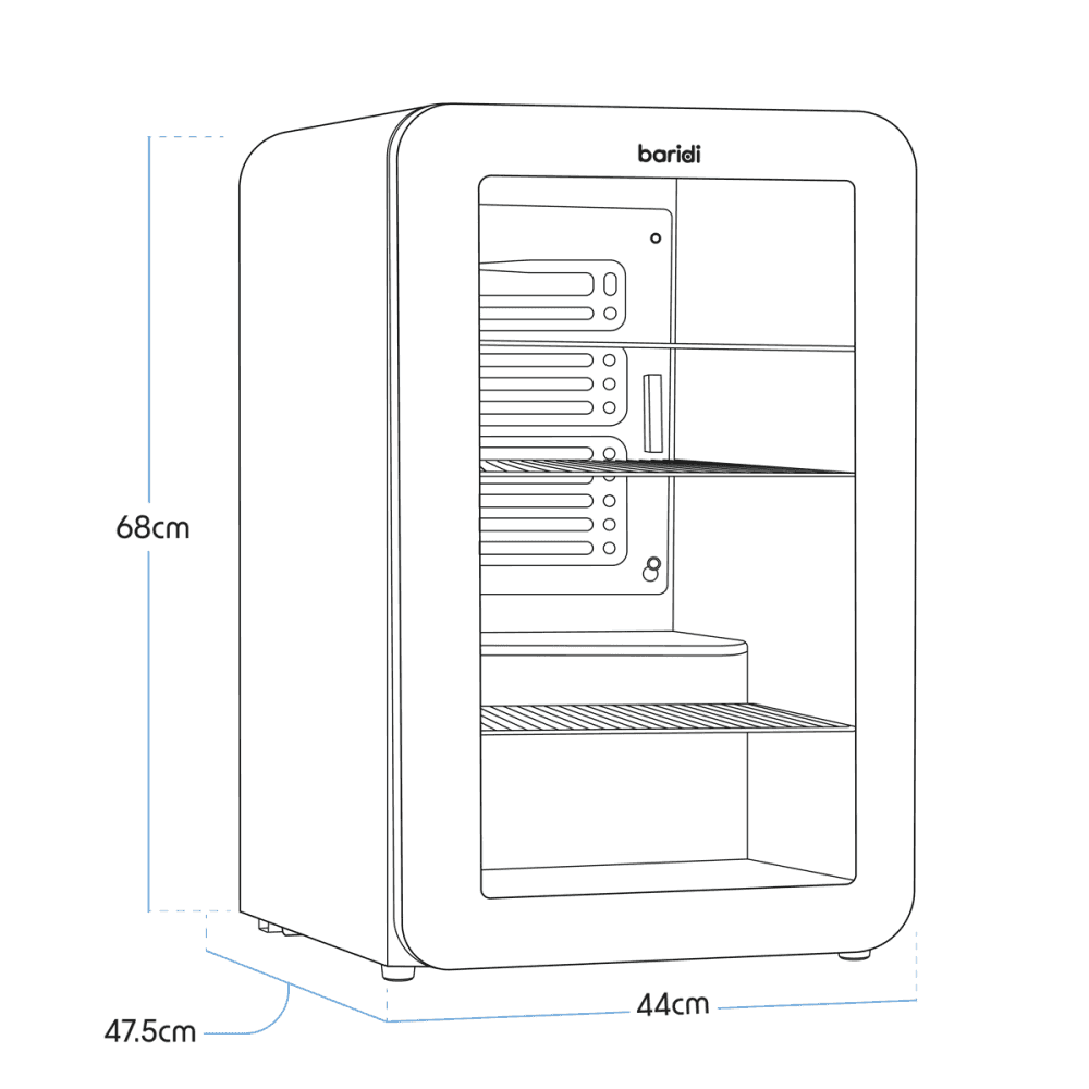 Baridi Retro Style Drinks/Beer & Wine Fridge 70L Capacity Model No- DH222