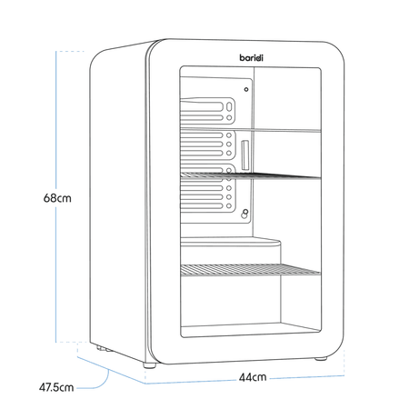 Baridi Retro Style Drinks/Beer & Wine Fridge 70L Capacity Model No- DH222