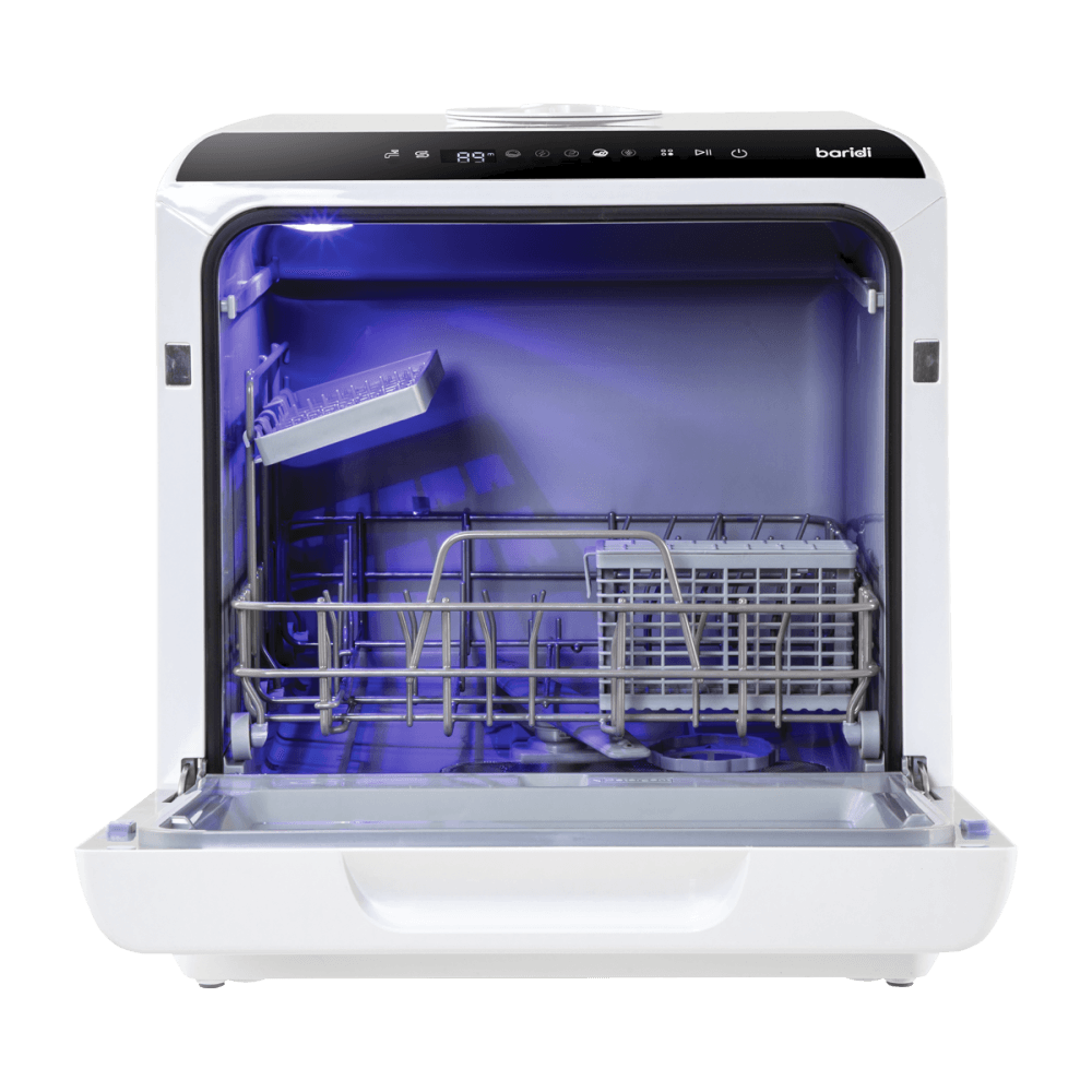 Baridi 2-4 Place Settings Mini Portable Tabletop Dishwasher, 5 Wash Functions Model No- DH224A