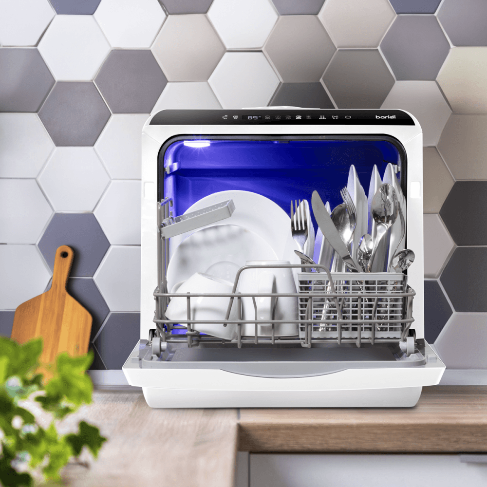 Baridi 2-4 Place Settings Mini Portable Tabletop Dishwasher, 5 Wash Functions Model No- DH224A