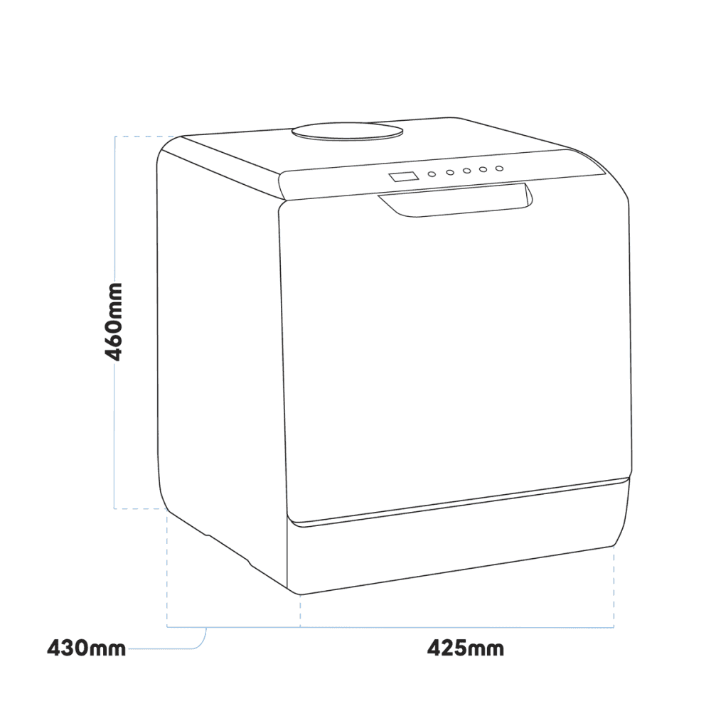 Baridi 2-4 Place Settings Mini Portable Tabletop Dishwasher, 5 Wash Functions Model No- DH224A