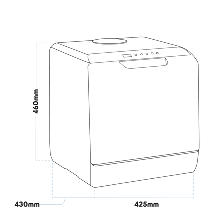Baridi 2-4 Place Settings Mini Portable Tabletop Dishwasher, 5 Wash Functions Model No- DH224A