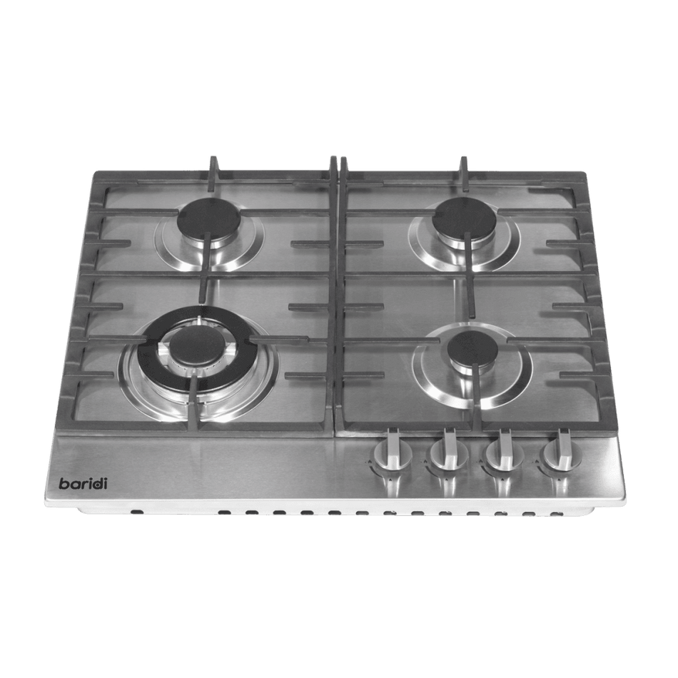 Baridi Gas Hob with 4 Cooking Zones 60cm - Stainless Steel Model No- DH225