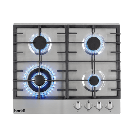 Baridi Gas Hob with 4 Cooking Zones 60cm - Stainless Steel Model No- DH225