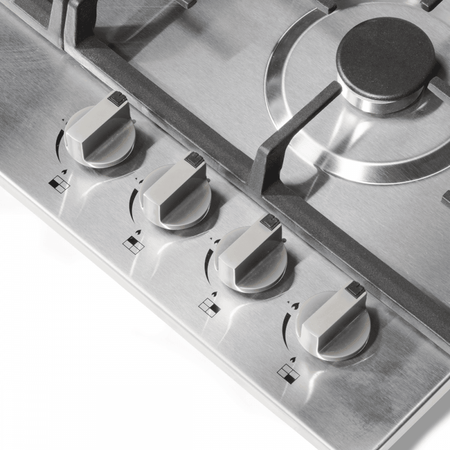 Baridi Gas Hob with 4 Cooking Zones 60cm - Stainless Steel Model No- DH225