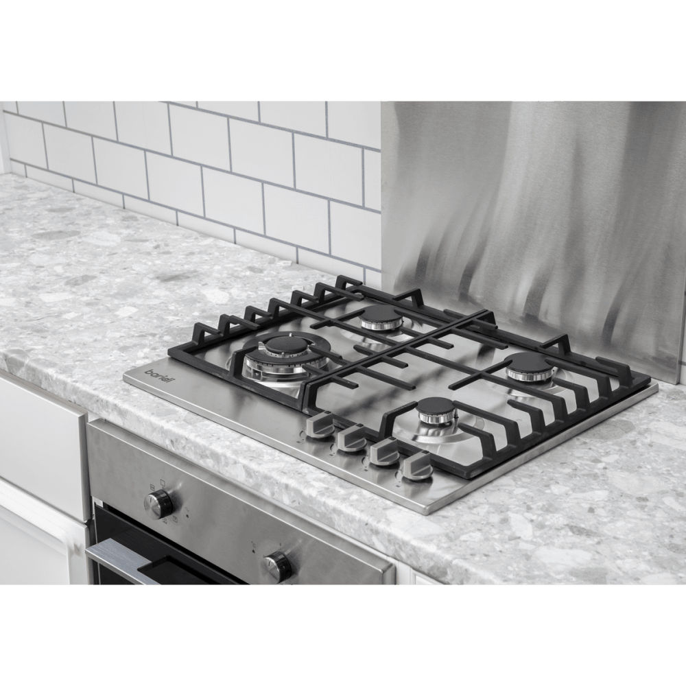 Baridi Gas Hob with 4 Cooking Zones 60cm - Stainless Steel Model No- DH225