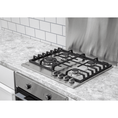Baridi Gas Hob with 4 Cooking Zones 60cm - Stainless Steel Model No- DH225